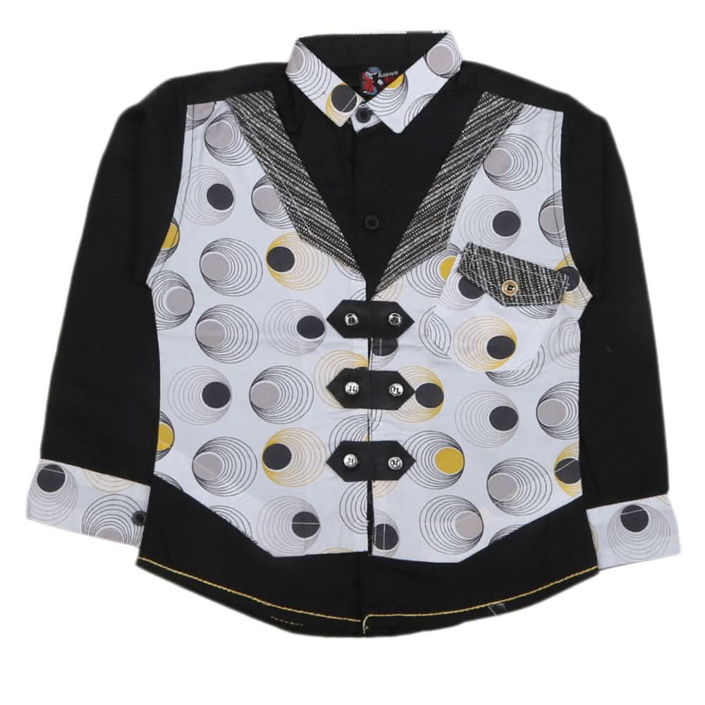 Boys Full Sleeves Casual Shirt - Black, Kids, Boys Shirts, Chase Value, Chase Value