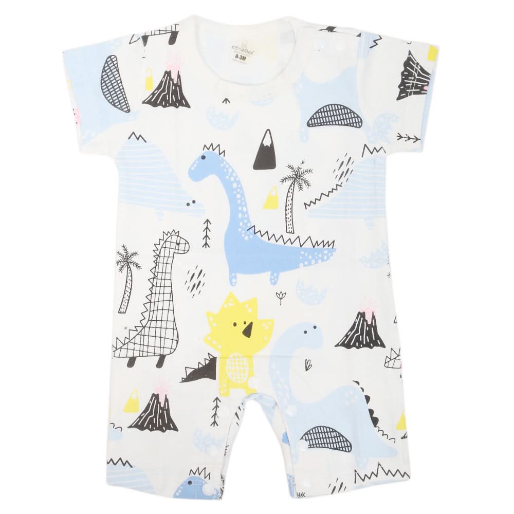 Newborn Unisex Half Sleeves Romper - Blue, Kids, NB Boys Rompers, Chase Value, Chase Value
