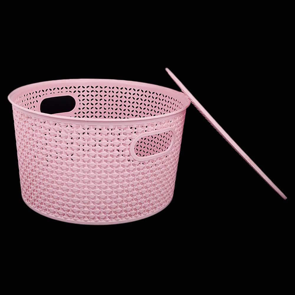 Plastic Basket With Cover - Pink, Home & Lifestyle, Storage Boxes, Chase Value, Chase Value