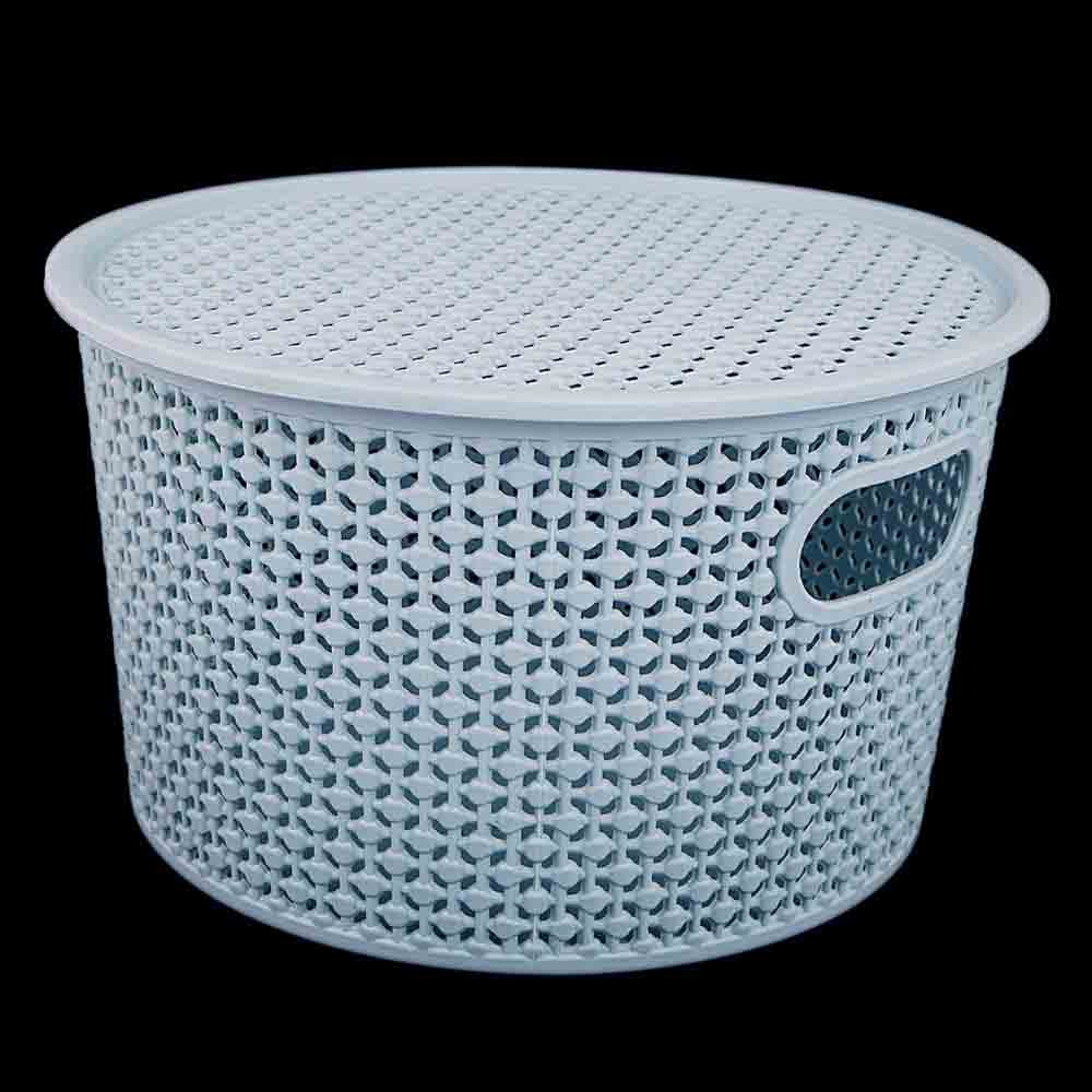Plastic Basket With Cover - Cyan, Home & Lifestyle, Storage Boxes, Chase Value, Chase Value