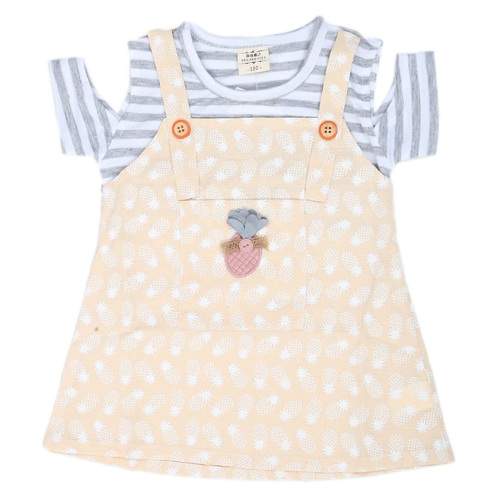 Newborn Girls Frock - Cream, Kids, NB Girls Frocks, Chase Value, Chase Value