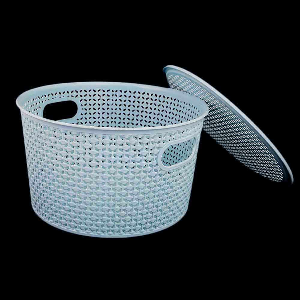 Plastic Basket With Cover - Cyan, Home & Lifestyle, Storage Boxes, Chase Value, Chase Value