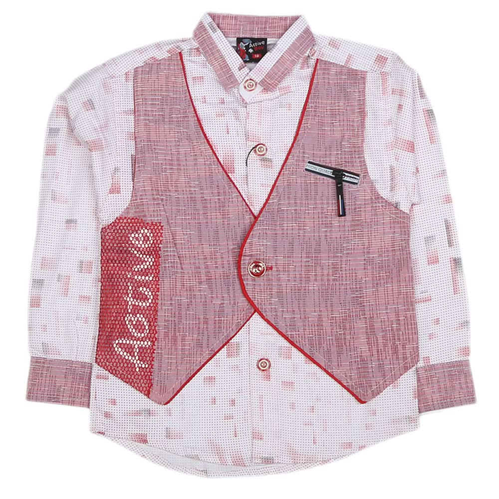 Boys Full Sleeves Casual Shirt - Pink, Kids, Boys Shirts, Chase Value, Chase Value