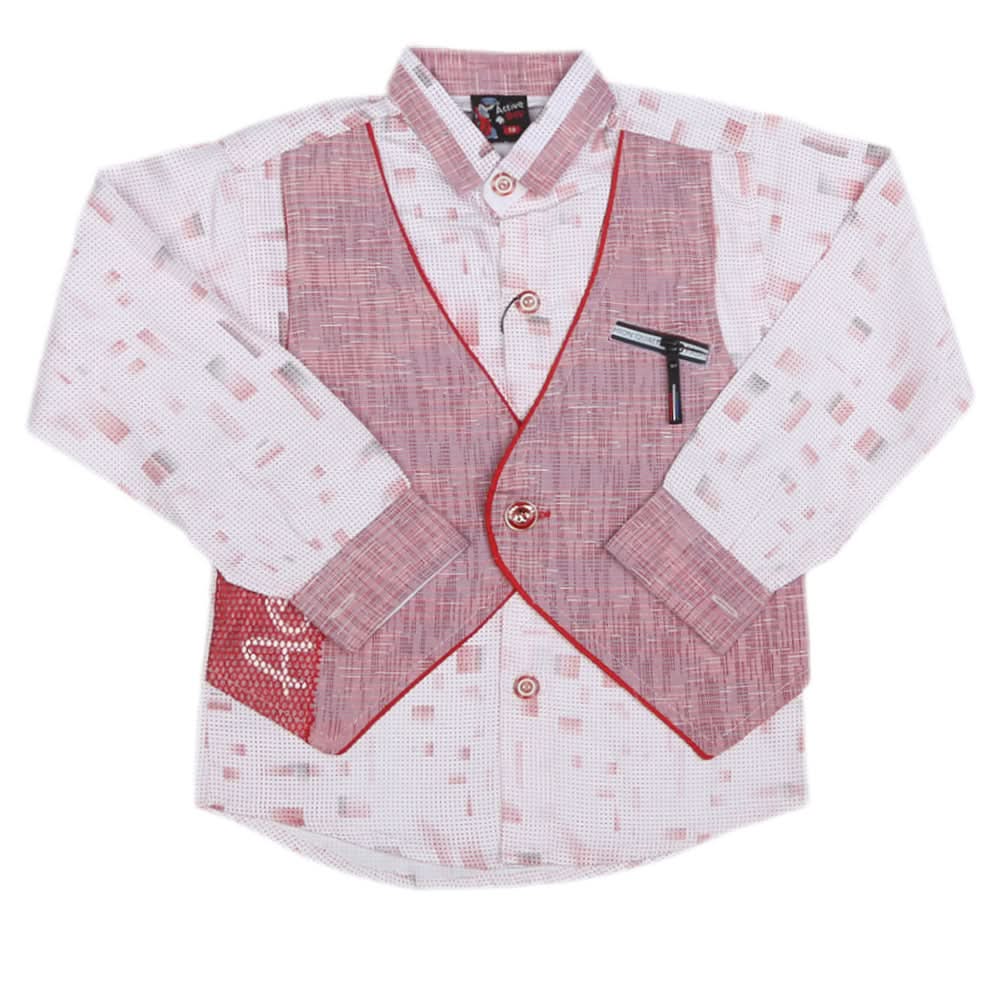 Boys Full Sleeves Casual Shirt - Pink, Kids, Boys Shirts, Chase Value, Chase Value