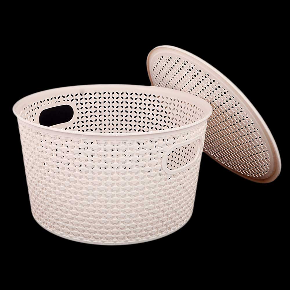 Plastic Basket With Cover - Tea-Pink, Home & Lifestyle, Storage Boxes, Chase Value, Chase Value