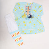 Girls Full Sleeves Tights Suit - Light Blue, Kids, Girls Sets And Suits, Chase Value, Chase Value