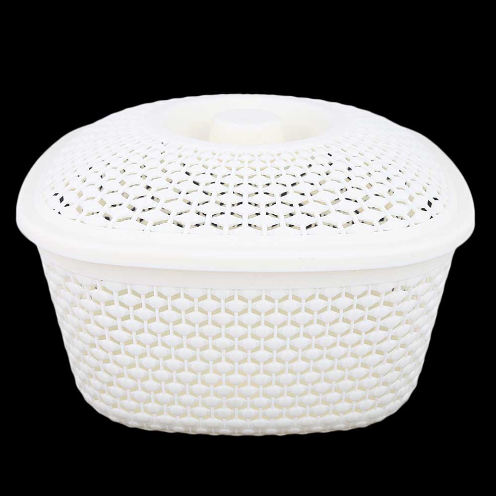 Plastic Basket With Cover - Cream, Home & Lifestyle, Storage Boxes, Chase Value, Chase Value