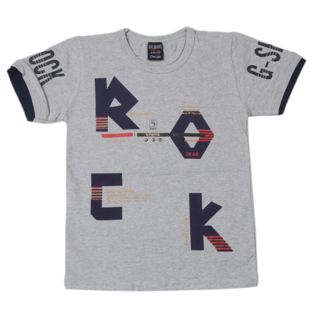 Boys Half Sleeves T-Shirt - Light Grey, Boys T-Shirts, Chase Value, Chase Value