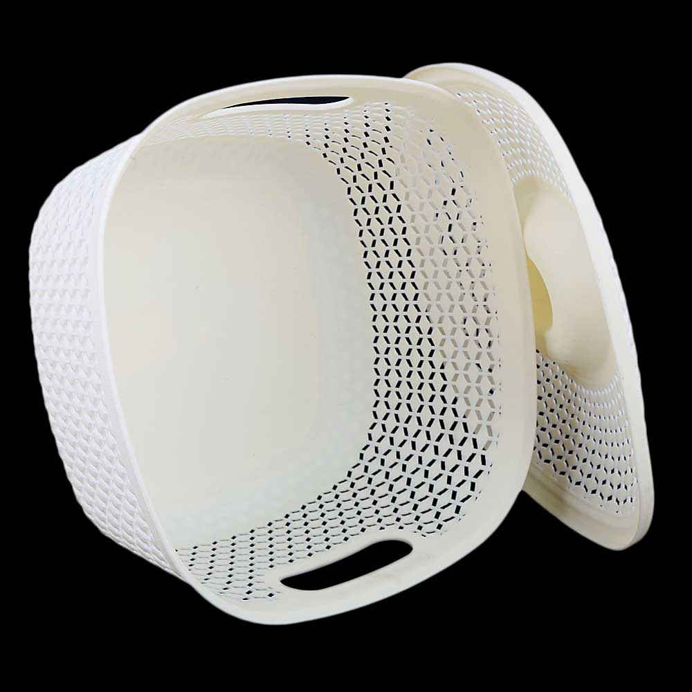 Plastic Basket With Cover - Cream, Home & Lifestyle, Storage Boxes, Chase Value, Chase Value