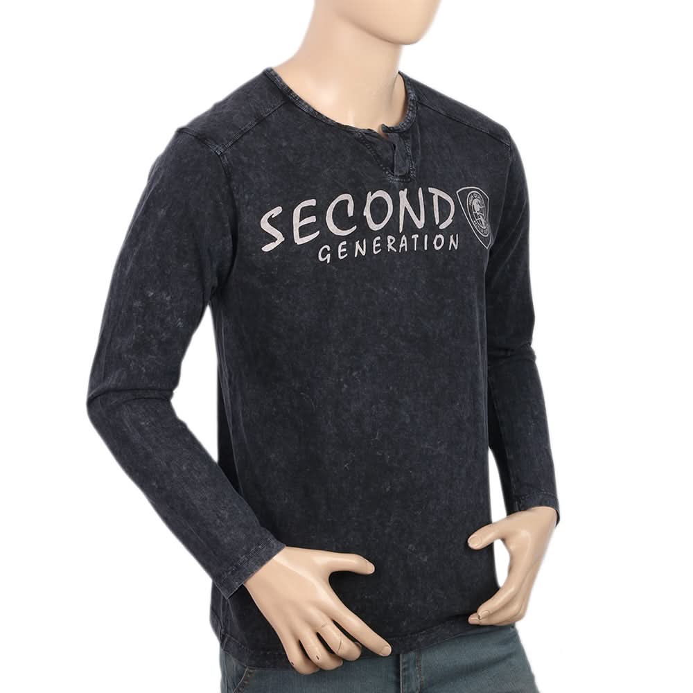 Men's Full Sleeves T-Shirt - Dark Grey, Men, T-Shirts And Polos, Chase Value, Chase Value