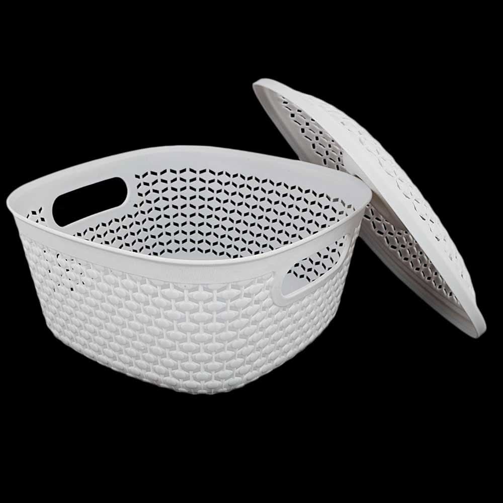 Plastic Basket With Cover - Grey, Home & Lifestyle, Storage Boxes, Chase Value, Chase Value