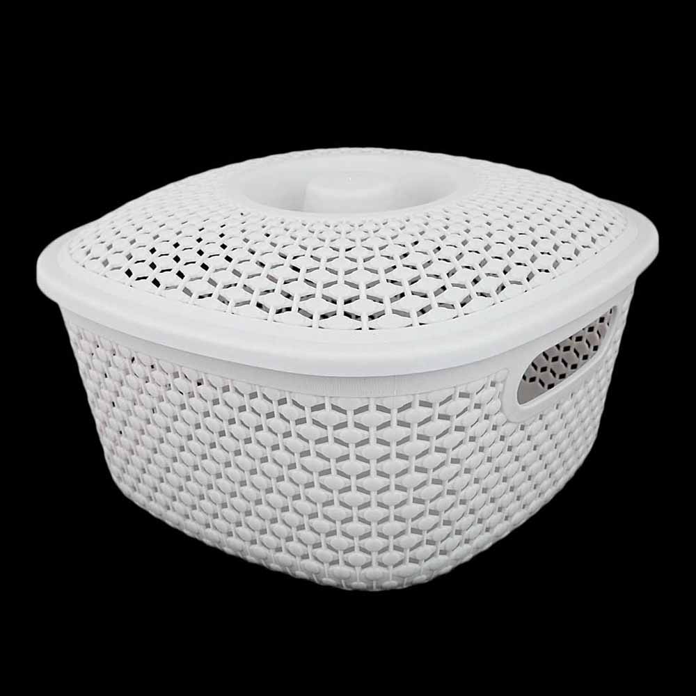Plastic Basket With Cover - Grey, Home & Lifestyle, Storage Boxes, Chase Value, Chase Value