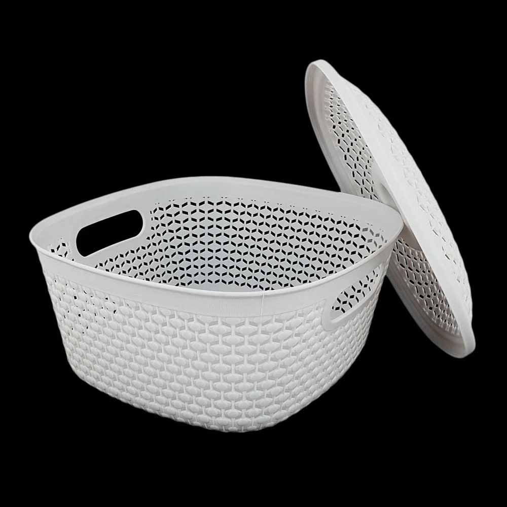 Plastic Basket With Cover - Grey, Home & Lifestyle, Storage Boxes, Chase Value, Chase Value