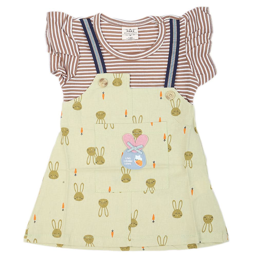 Newborn Girls Frock - Olive Green, Kids, New Born Girls Frocks, Chase Value, Chase Value