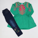Girls Full Sleeves Suit - Green, Kids, Girls Sets And Suits, Chase Value, Chase Value