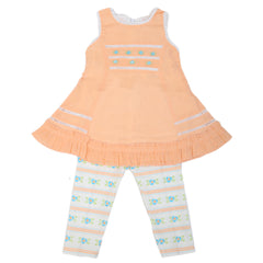 Newborn Girls Half Sleeves Suit - Peach, Kids, Newborn Girls Sets And Suits, Chase Value, Chase Value