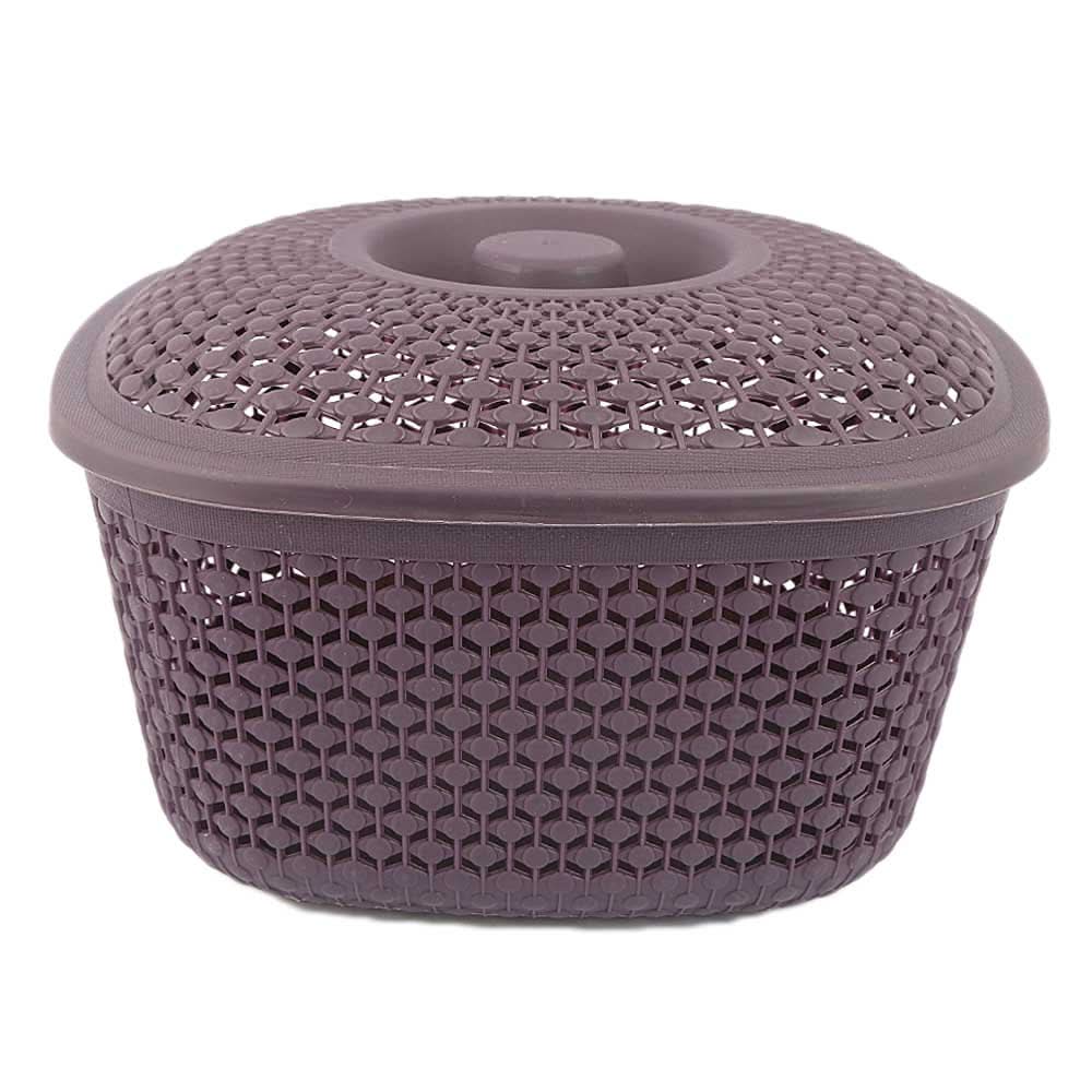 Plastic Basket With Cover - Purple, Home & Lifestyle, Storage Boxes, Chase Value, Chase Value