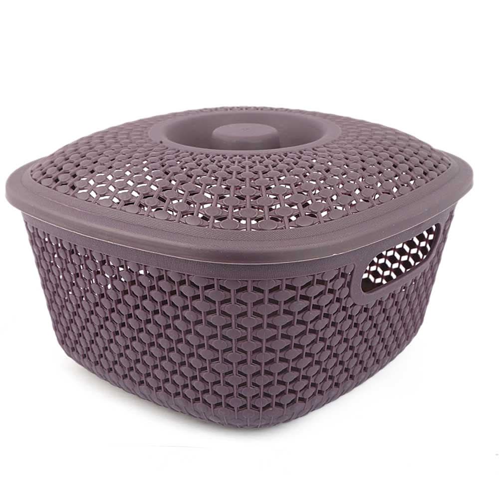 Plastic Basket With Cover - Purple, Home & Lifestyle, Storage Boxes, Chase Value, Chase Value