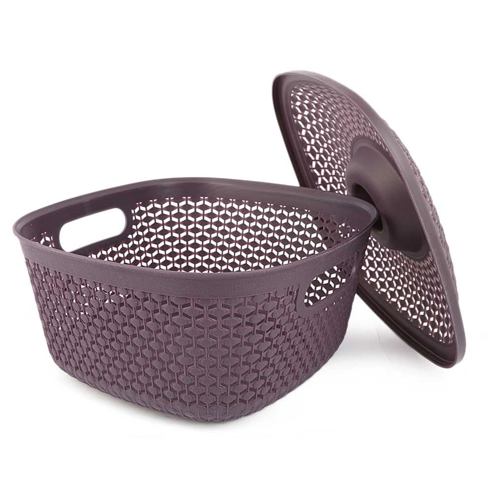 Plastic Basket With Cover - Purple, Home & Lifestyle, Storage Boxes, Chase Value, Chase Value