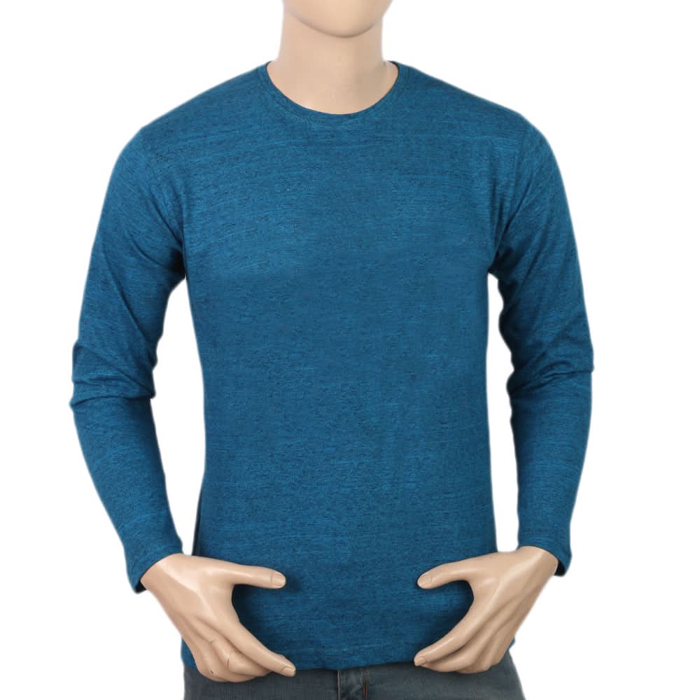 Men's Full Sleeves Twisted T-Shirt - Steel Blue, Men, T-Shirts And Polos, Chase Value, Chase Value