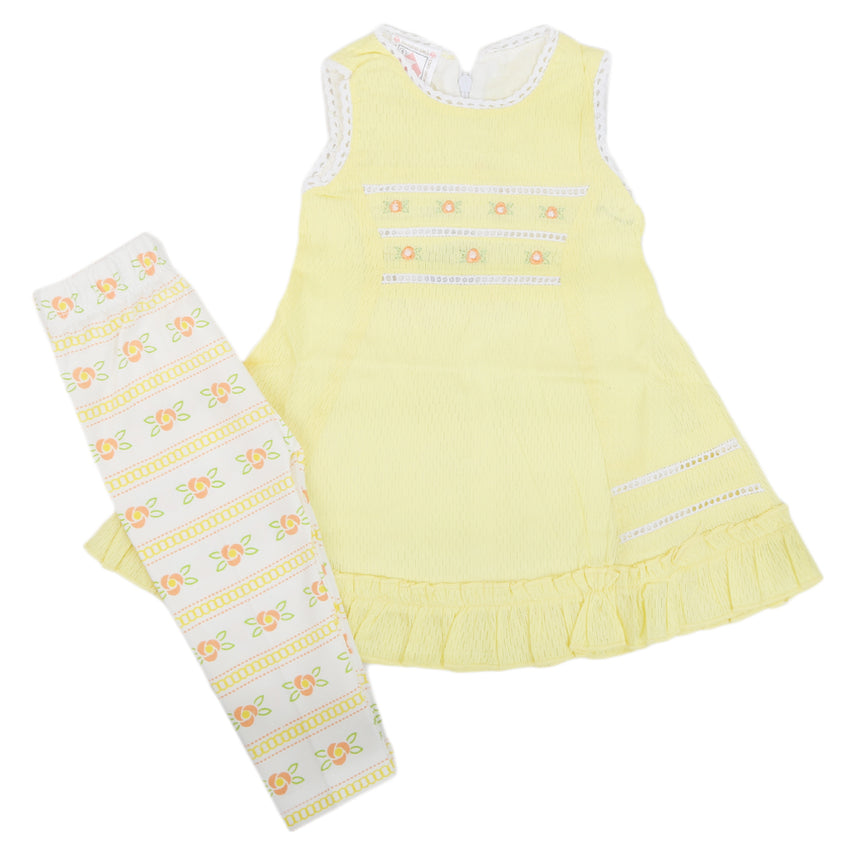 Newborn Girls Half Sleeves Suit - Yellow, Kids, Newborn Girls Sets And Suits, Chase Value, Chase Value