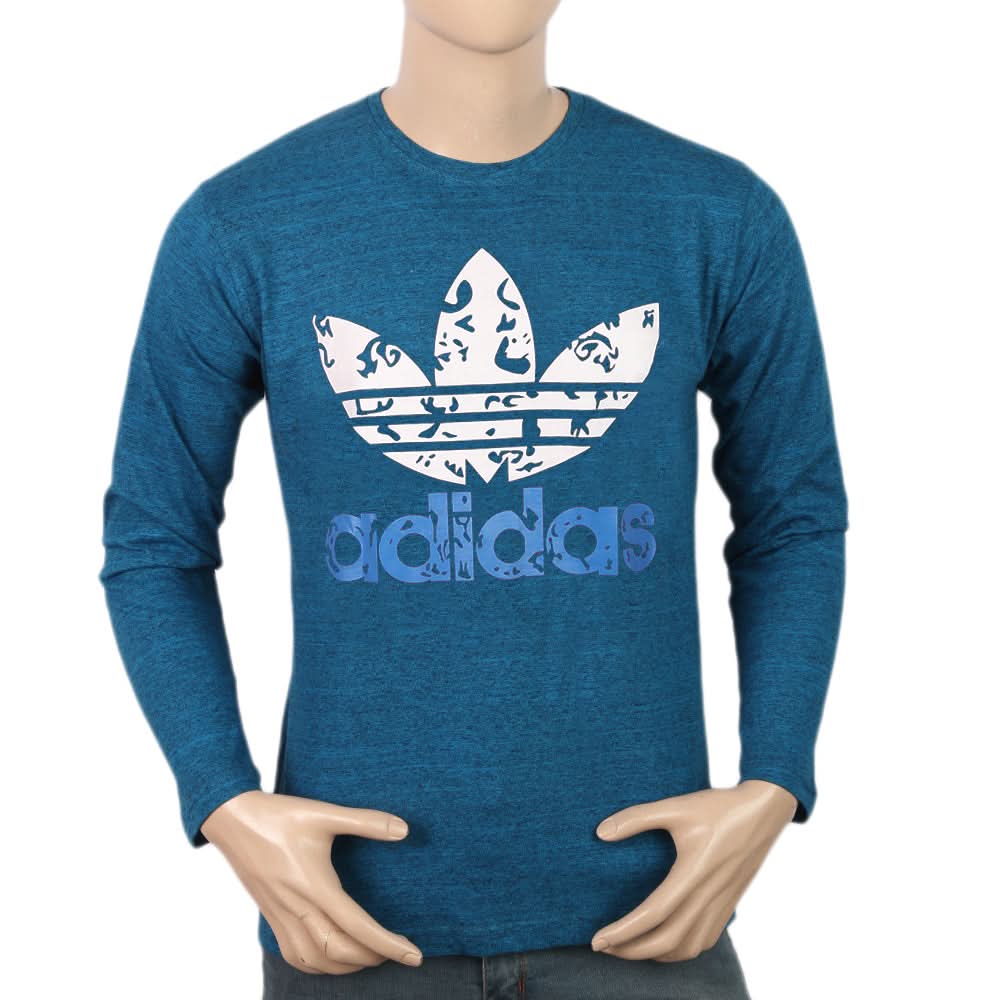 Men's Full Sleeves Twisted T-Shirt - Steel Blue, Men, T-Shirts And Polos, Chase Value, Chase Value