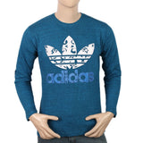 Men's Full Sleeves Twisted T-Shirt - Steel Blue, Men, T-Shirts And Polos, Chase Value, Chase Value