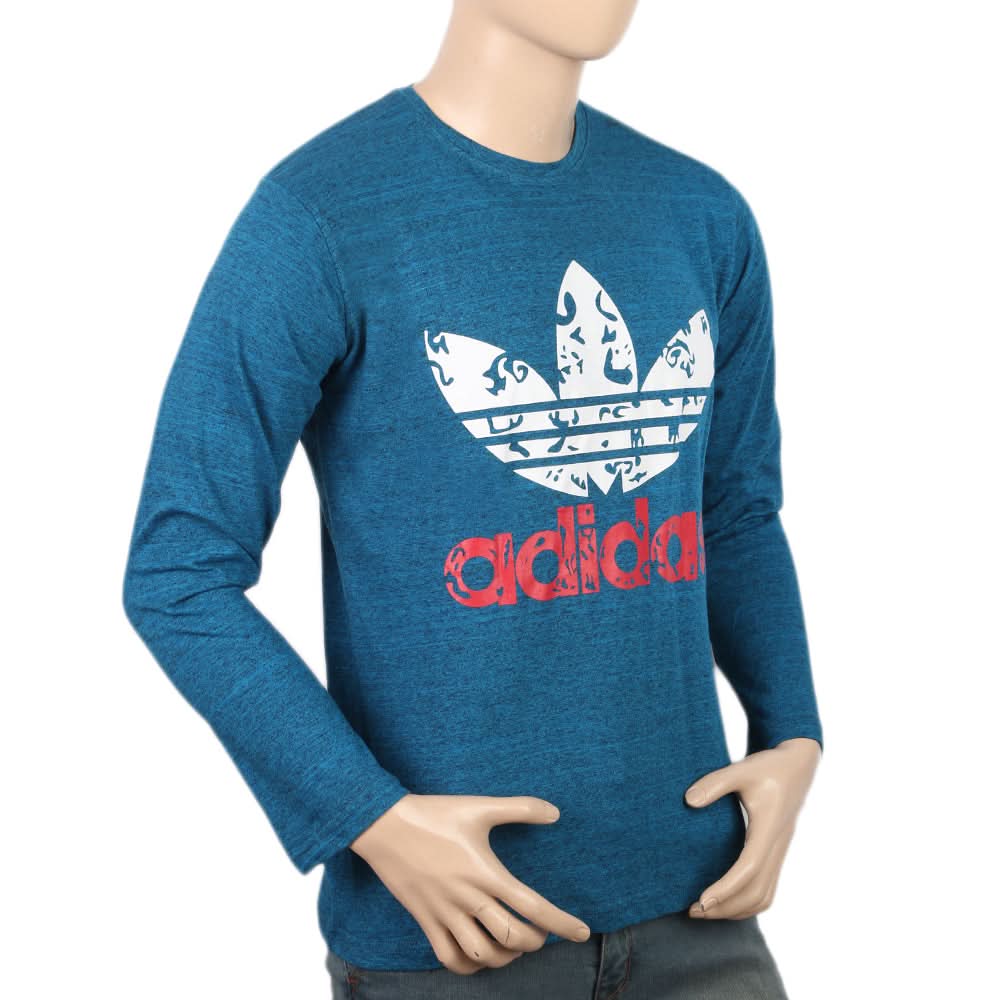 Men's Full Sleeves Twisted T-Shirt - Steel Blue, Men, T-Shirts And Polos, Chase Value, Chase Value