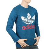 Men's Full Sleeves Twisted T-Shirt - Steel Blue, Men, T-Shirts And Polos, Chase Value, Chase Value