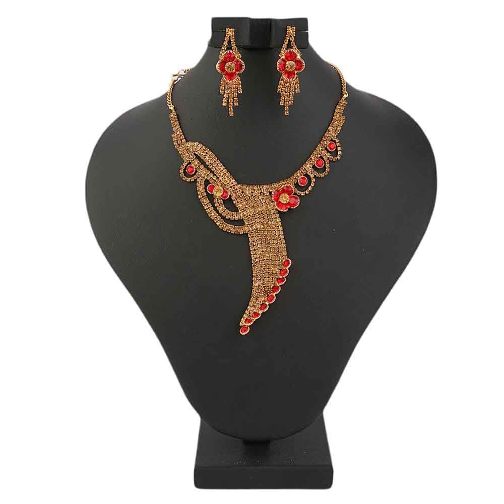 Women's Fancy Jewellery Set - Golden Red, Women, Jewellery Set, Chase Value, Chase Value