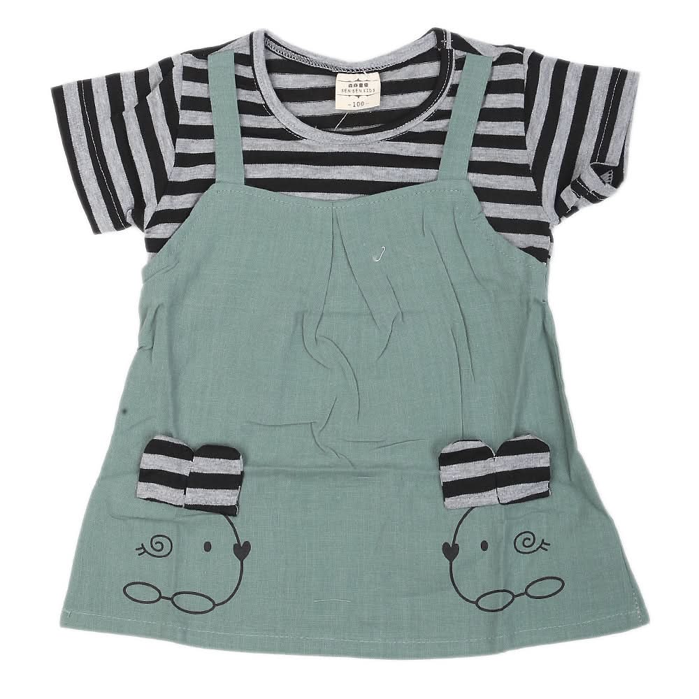 Newborn Girls Frock - Green, Kids, NB Girls Frocks, Chase Value, Chase Value