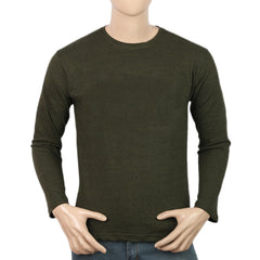 Men's Full Sleeves Twisted T-Shirt - Olive Green, Men, T-Shirts And Polos, Chase Value, Chase Value