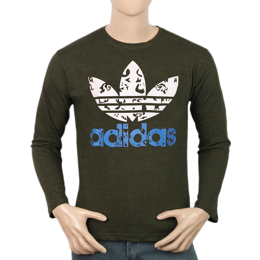 Men's Full Sleeves Twisted T-Shirt - Olive Green, Men, T-Shirts And Polos, Chase Value, Chase Value