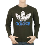 Men's Full Sleeves Twisted T-Shirt - Olive Green, Men, T-Shirts And Polos, Chase Value, Chase Value