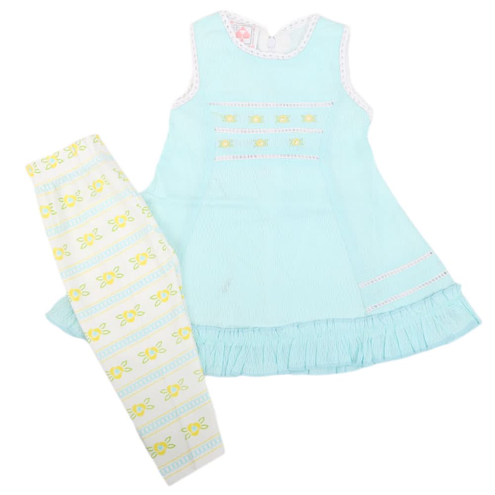 Newborn Girls Half Sleeves Suit - Blue, Kids, New Born Girls Sets And Suits, Chase Value, Chase Value