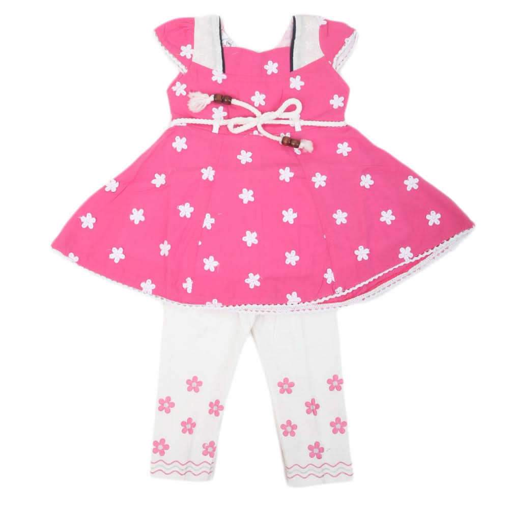 Newborn Girls Half Sleeves Suit  6B-103  - Pink, Kids, NB Girls Sets And Suits, Chase Value, Chase Value