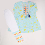 Girls Full Sleeves Tights Suit - Blue, Kids, Girls Sets And Suits, Chase Value, Chase Value