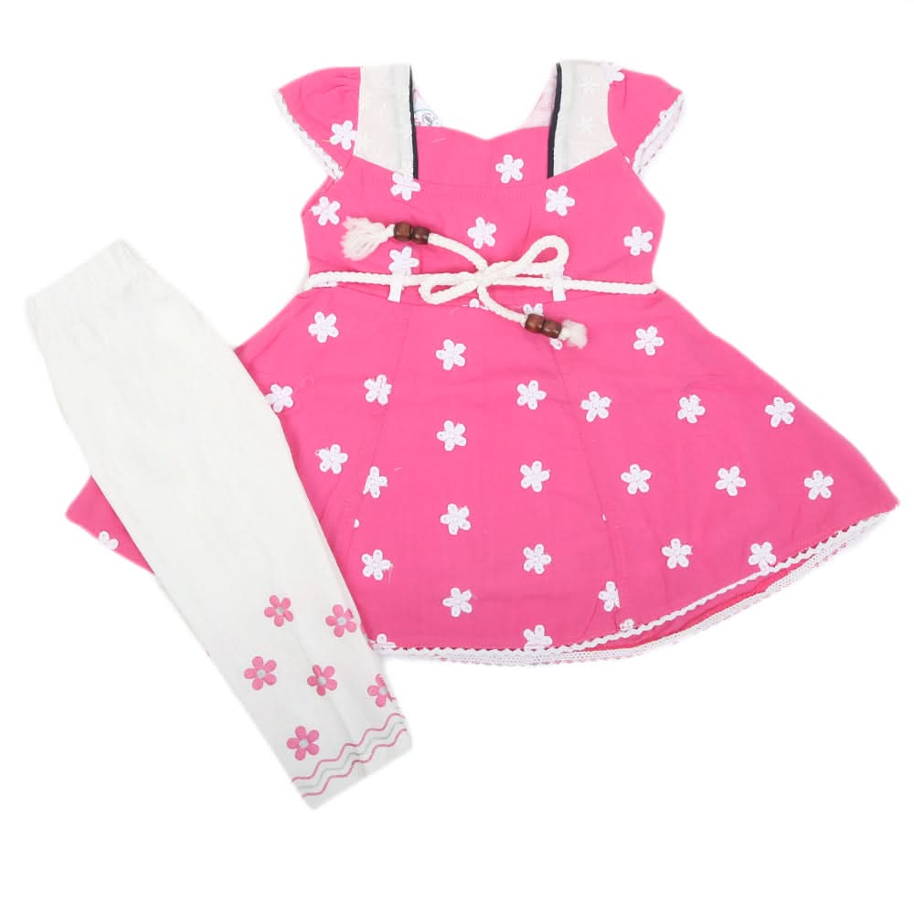 Newborn Girls Half Sleeves Suit  6B-103  - Pink, Kids, NB Girls Sets And Suits, Chase Value, Chase Value