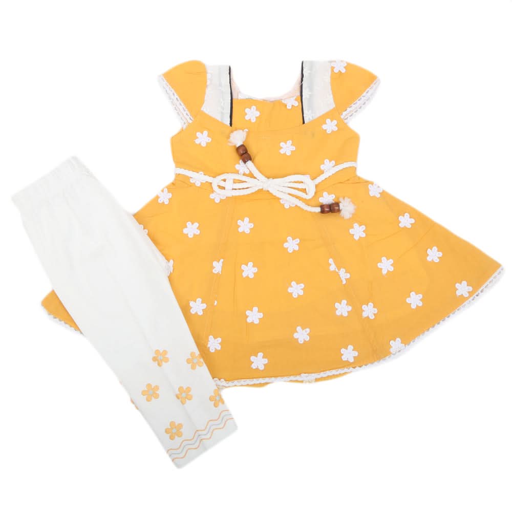 Newborn Girls Half Sleeves Suit  6B-103  - Yellow, Kids, NB Girls Sets And Suits, Chase Value, Chase Value
