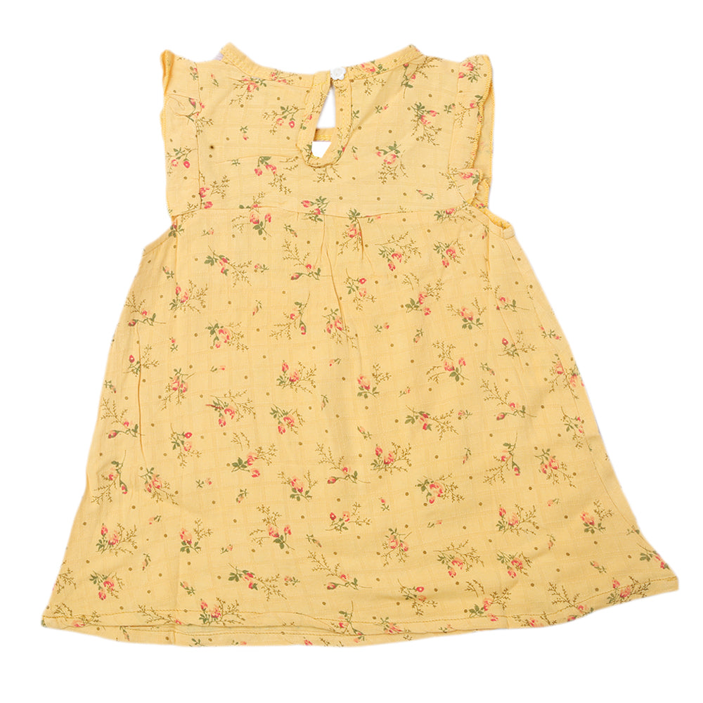 Newborn Girls Half Sleeves Frock - Yellow, Kids, Newborn Girls Frocks, Chase Value, Chase Value