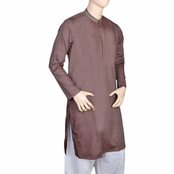 Eminent Embroidered Trim Fit Kurta For Men - Brown, Men, Kurtas, Chase Value, Chase Value