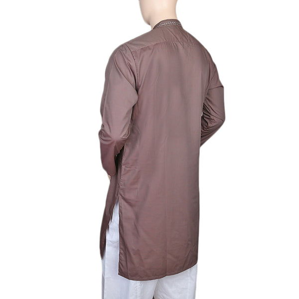 Eminent Embroidered Trim Fit Kurta For Men - Brown, Men, Kurtas, Chase Value, Chase Value