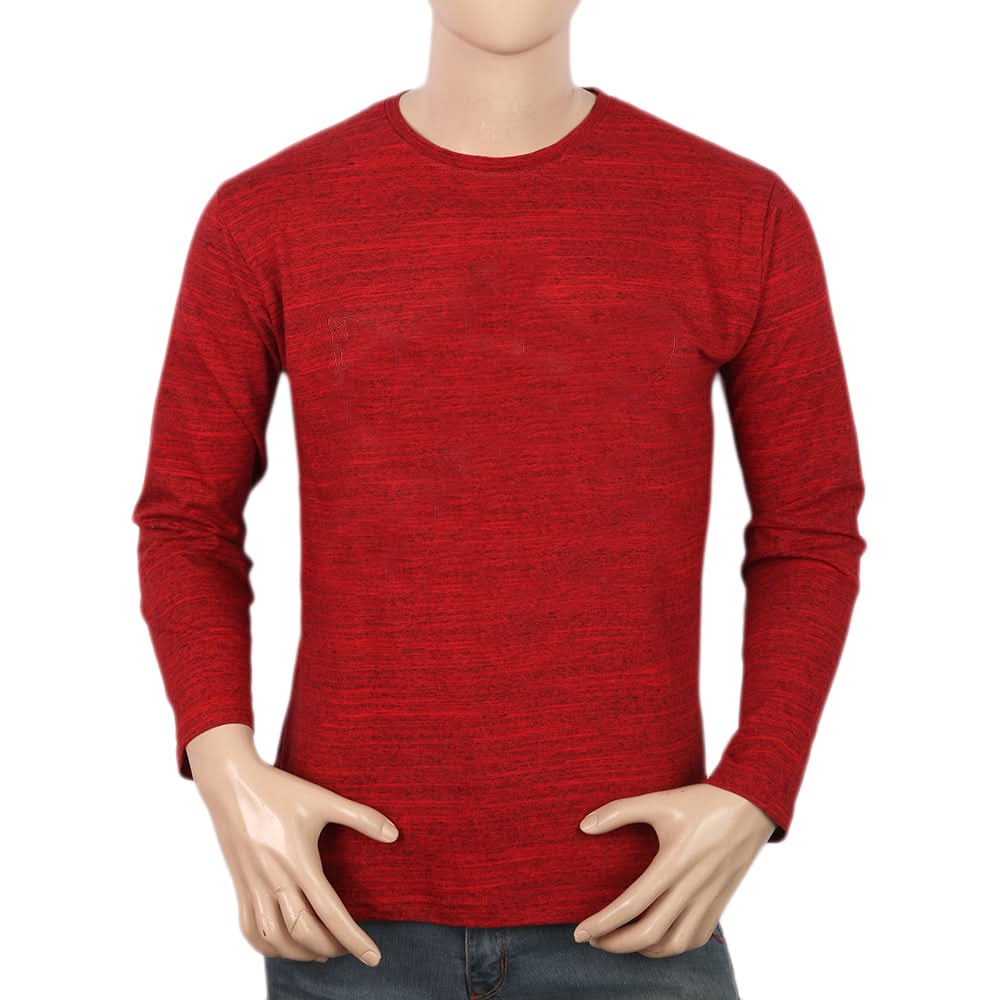 Men's Full Sleeves Twisted T-Shirt - Maroon, Men, T-Shirts And Polos, Chase Value, Chase Value