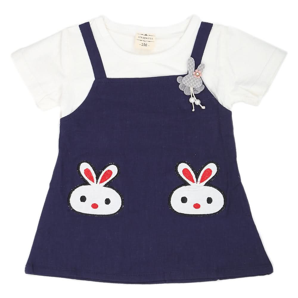 Newborn Girls Frock - Navy Blue, Kids, NB Girls Frocks, Chase Value, Chase Value