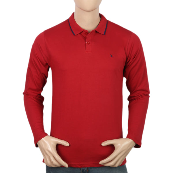 Men's Eminent CT Full Sleeves Ban-Collar T-Shirt - Tango Red, Men, T-Shirts And Polos, Eminent, Chase Value