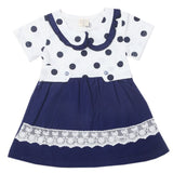 Newborn Girls Half Sleeves Frock - Navy Blue, Kids, Newborn Girls Frocks, Chase Value, Chase Value