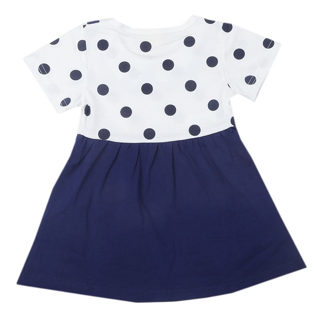 Newborn Girls Half Sleeves Frock - Navy Blue, Kids, Newborn Girls Frocks, Chase Value, Chase Value