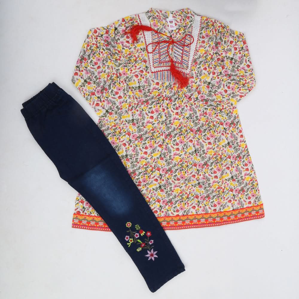 Girls 2 Pcs Embroidery Suit - Multi, Kids, Girls Sets And Suits, Chase Value, Chase Value