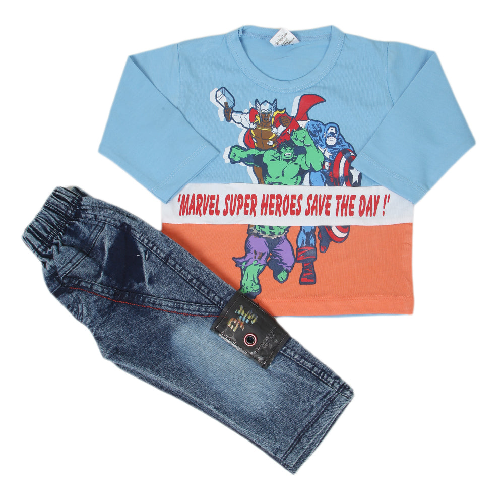 Newborn Boys Full Sleeves Suit - Blue, Kids, NB Boys Sets And Suits, Chase Value, Chase Value