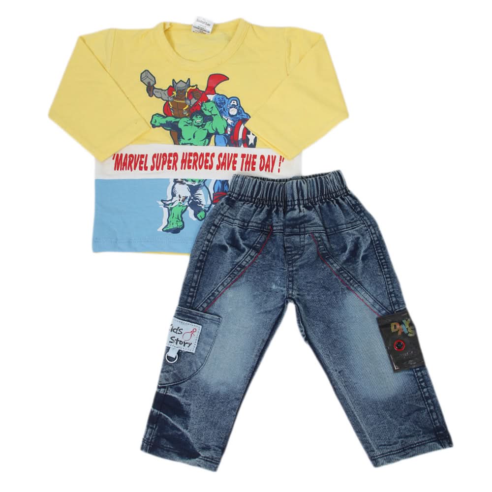 Newborn Boys Full Sleeves Suit - Yellow, Kids, NB Boys Sets And Suits, Chase Value, Chase Value